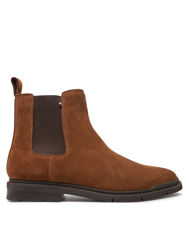 Tommy Hilfiger Боти тип челси Tommy Hilfiger Flexible Hilfiger Suede Chelsea FM0FM05102 Кафяв