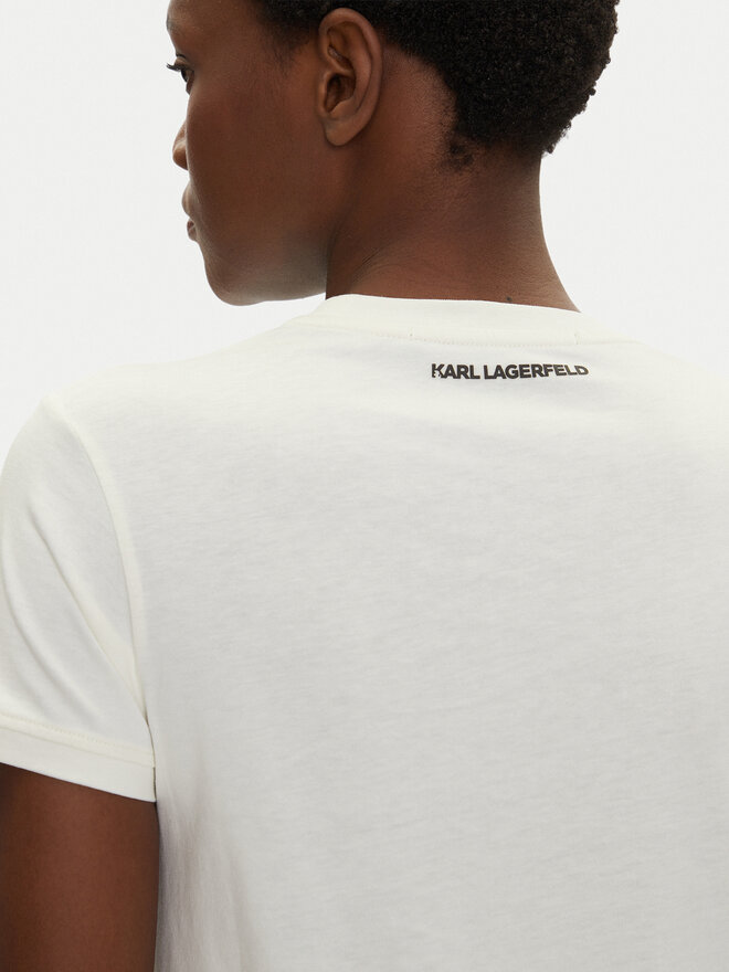 KARL LAGERFELD KARL LAGERFELD Camiseta A2W17112 Écru Regular Fit