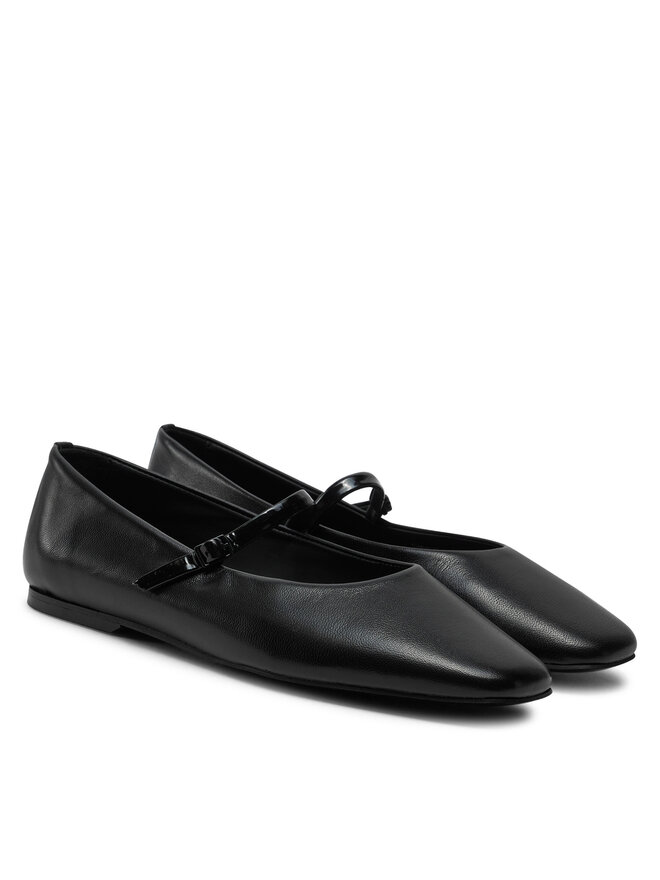 Calvin Klein Baleriny Calvin Klein Mary Jane Ballerina - Lth HW0HW02307 Czarny
