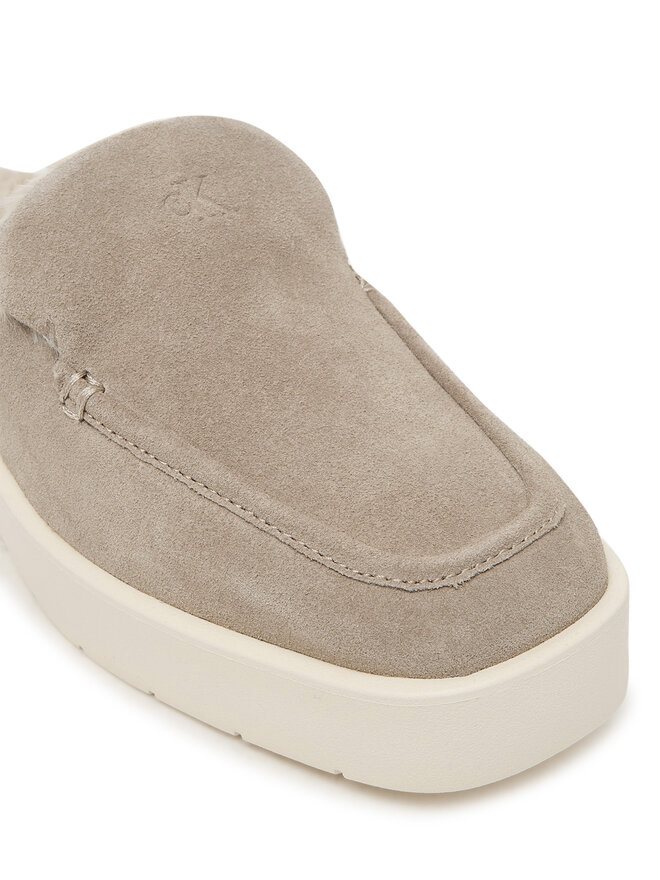 Calvin Klein Pantoletten Calvin Klein Flatform Mule Suede Wl HW0HW03182 Beige