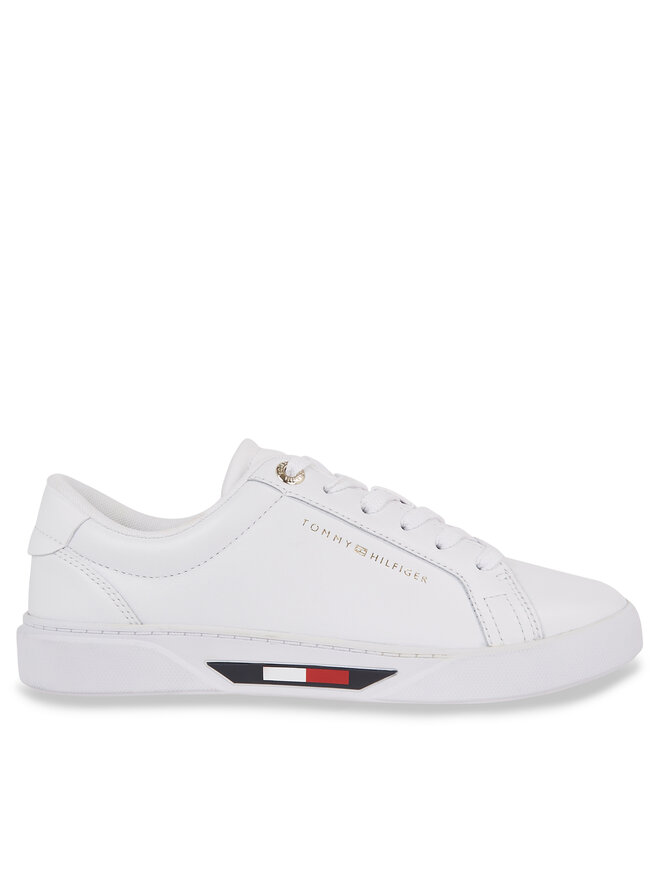 Tommy Hilfiger Laisvalaikio batai Tommy Hilfiger Global Stripes Court Sneaker FW0FW07559 Balta