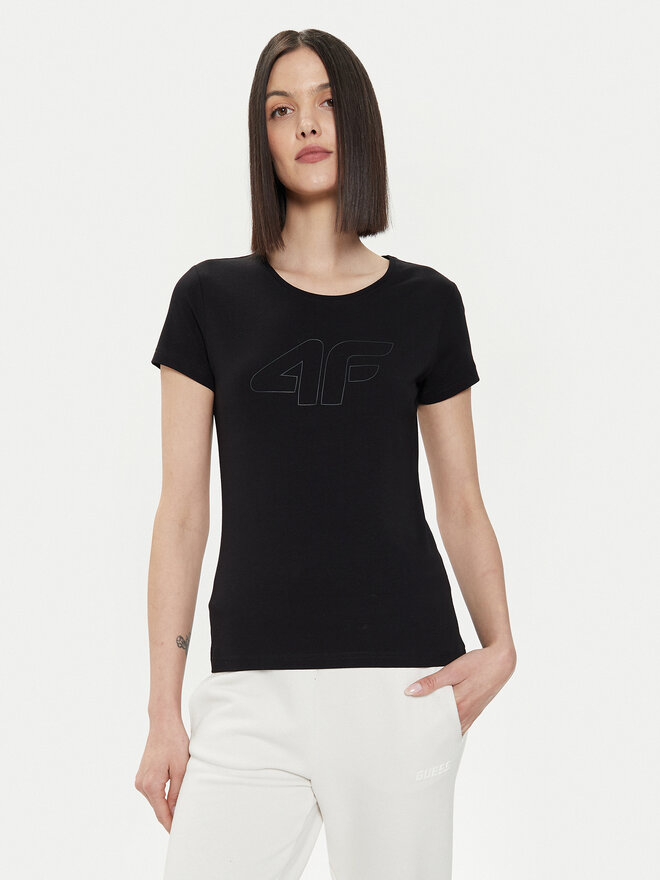 4F 4F T-Shirt 4FWSS24TTSHF1163 Μαύρο Slim Fit