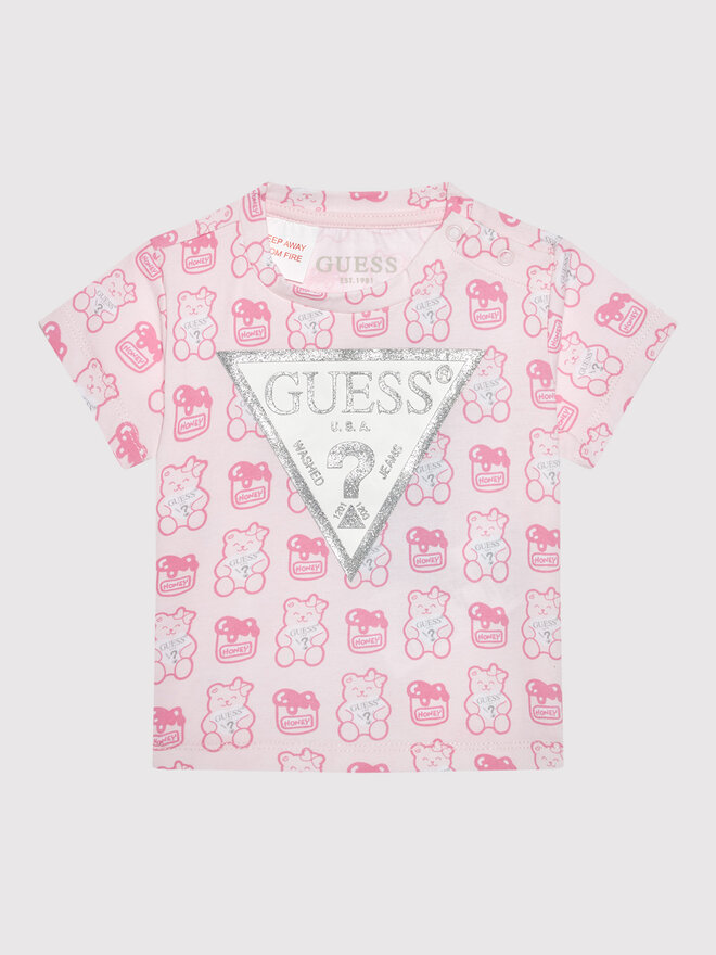 Guess Guess Marškinėliai H1YT00 K6YW1 Rožinė Regular Fit