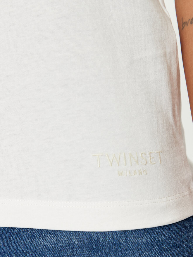 TWINSET TWINSET T-Shirt 241TT2411 Weiß Regular Fit