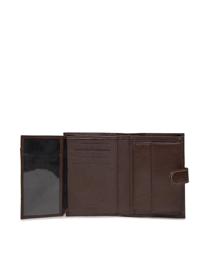Semi Line Portafoglio grande da uomo Semi Line P8266-1 Marrone