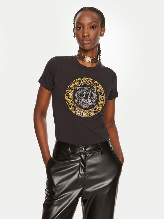 Just Cavalli Just Cavalli T-Shirt 76PAHE08 Μαύρο Slim Fit