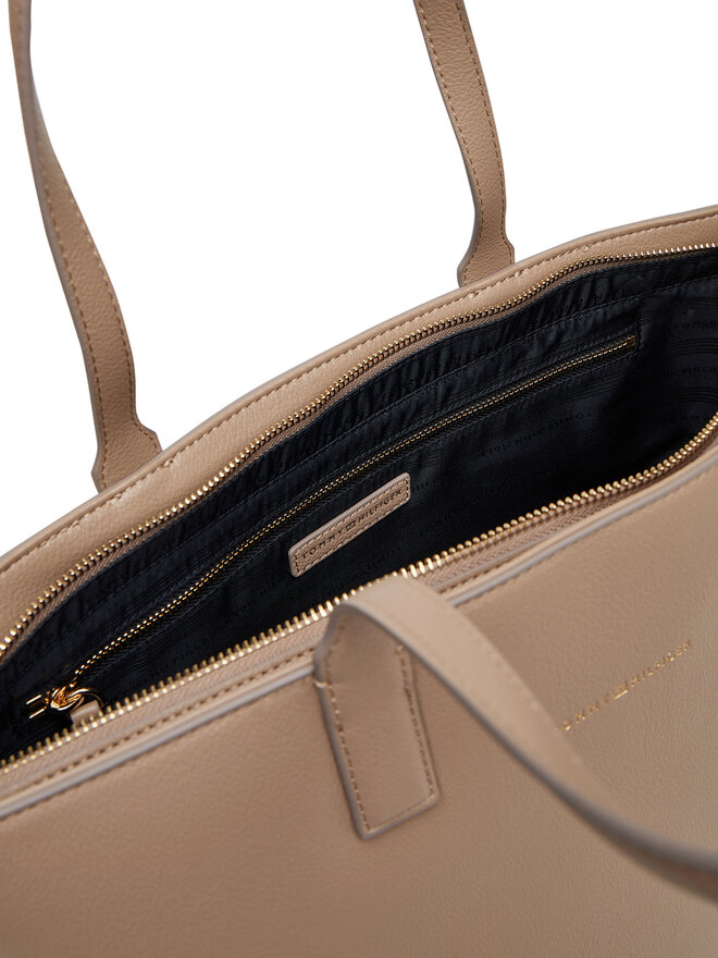 Tommy Hilfiger Kabelka Tommy Hilfiger Th Logotape Tote AW0AW17449 Béžová