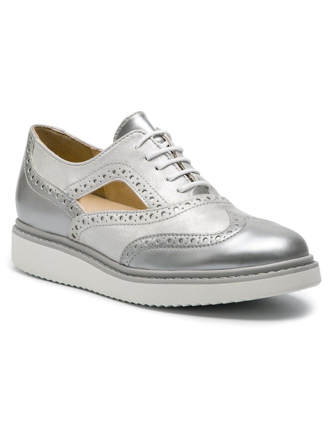 Richelieus Derbies Geox D Thymar A D824BA 0CNPV C0742 Argent chaussures