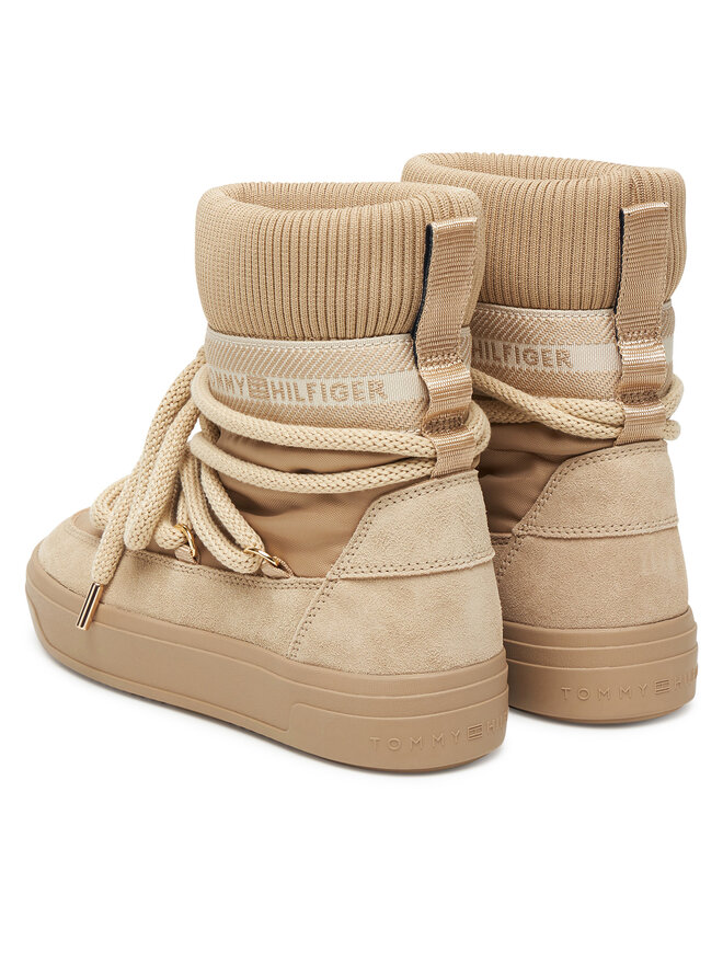Tommy Hilfiger Čizme za snijeg Tommy Hilfiger Tommytech Logotape Snowboot Warm FW0FW08998 Bež