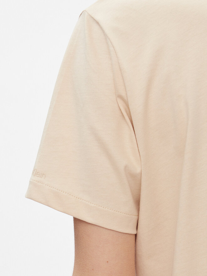 Calvin Klein Calvin Klein Camiseta Smooth Cotton Crew Neck Tee Ss K20K205410 Beis Regular Fit