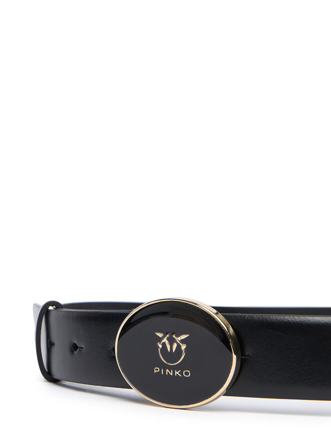 PINKO Жіночий ремінь PINKO Round Enamel H2,8 Belt 20252 PLT01 105478.A2QL Чорний