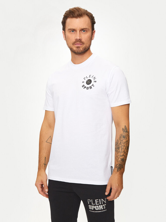 Plein Sport Plein Sport Camiseta AADC MTK7940 STE001N Blanco Regular Fit