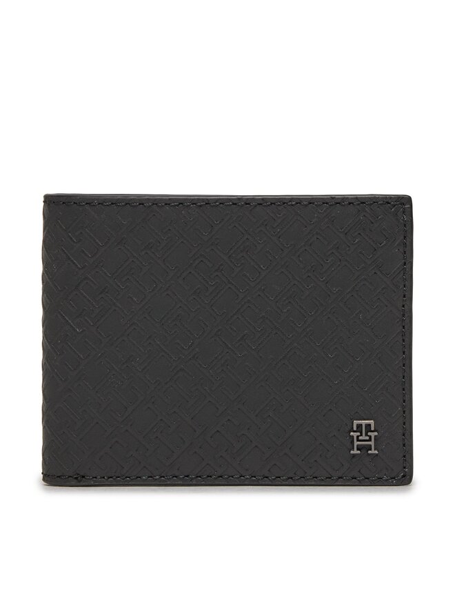 Tommy Hilfiger Duży Portfel Męski Tommy Hilfiger Th Monogram Mini Cc Wallet AM0AM11849 Czarny