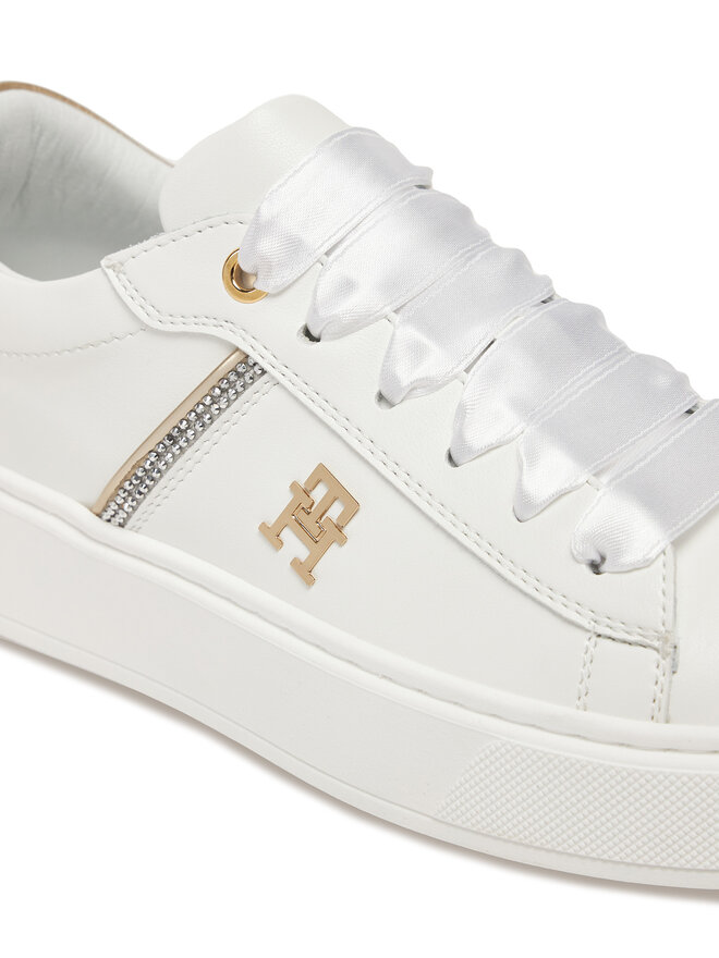 Tommy Hilfiger Sneakersy Tommy Hilfiger Low Cut Lace-Up Sneaker T4A9-33933-0206 S Biela