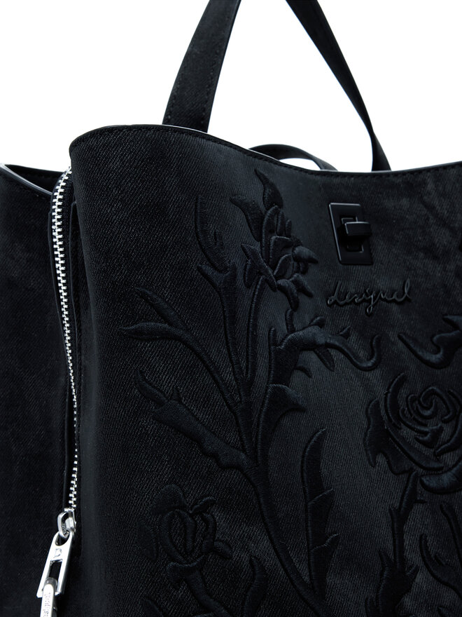 Desigual Τσάντα Desigual Romeo Floral Total B 25WAKP06 Μαύρο