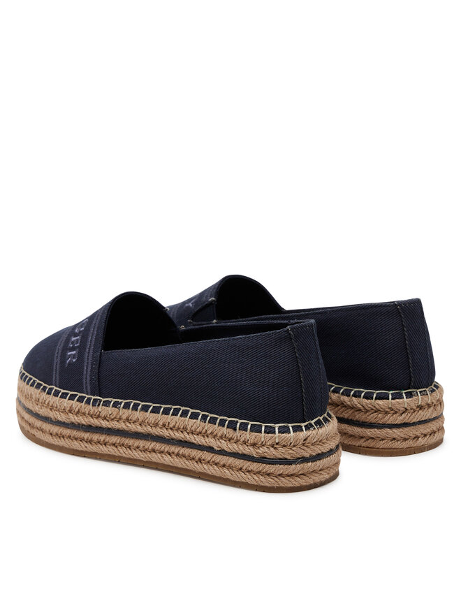 Tommy Hilfiger Espadryle Tommy Hilfiger Denim Platform Espadrille FW0FW08543 Granatowy