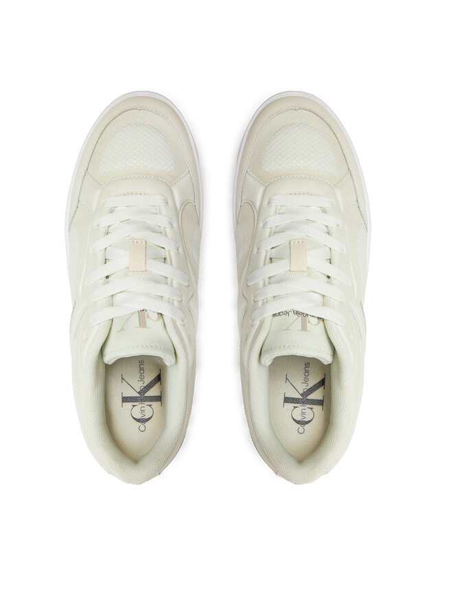 Calvin Klein Jeans Снікерcи Calvin Klein Jeans Bold Platf Low Lace Mix In Mtl YW0YW01471 Бежевий