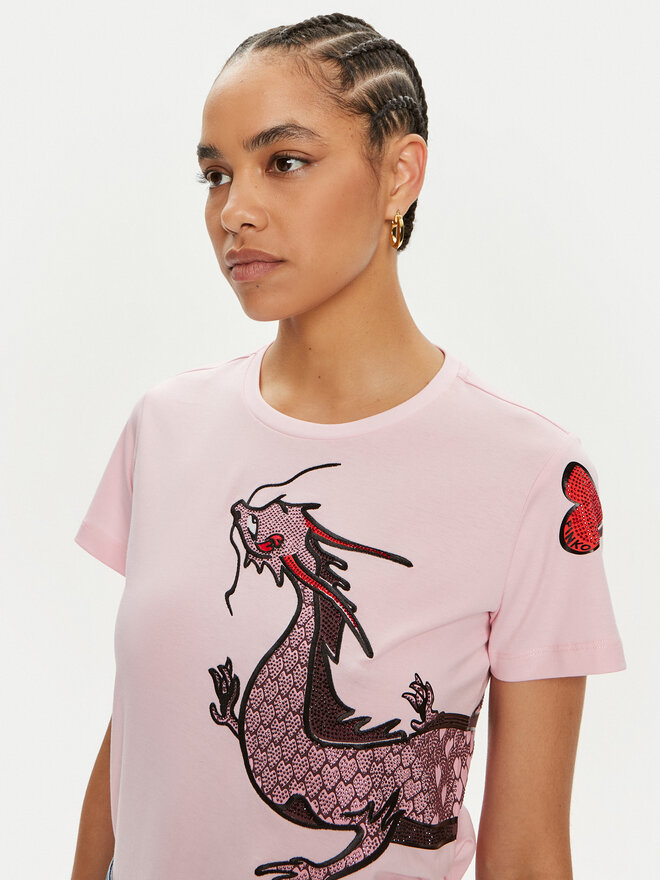 PINKO Pinko T-Shirt Quentin 100535 A1QT Rosa Regular Fit