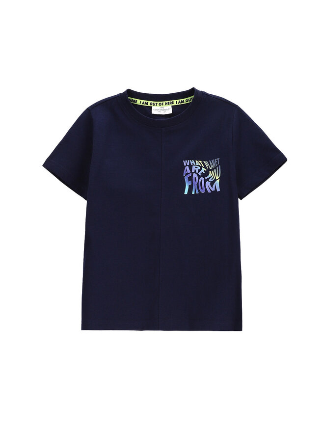 Coccodrillo Coccodrillo Футболка WC5143204CBK Cиній Regular Fit