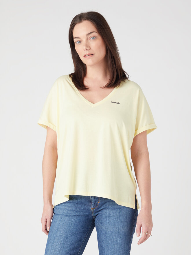 Wrangler Wrangler Marškinėliai W7XKEVX6Z 112328929 Geltona Regular Fit
