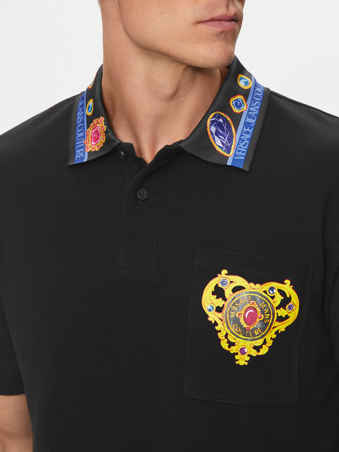 Versace Jeans Couture Versace Jeans Couture Поло 76GAGT11 Чорний Regular Fit