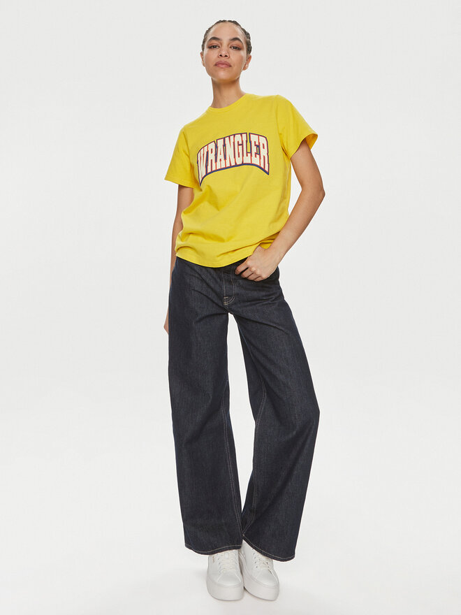 Wrangler Wrangler Marškinėliai Varsity 112350189 Geltona Regular Fit
