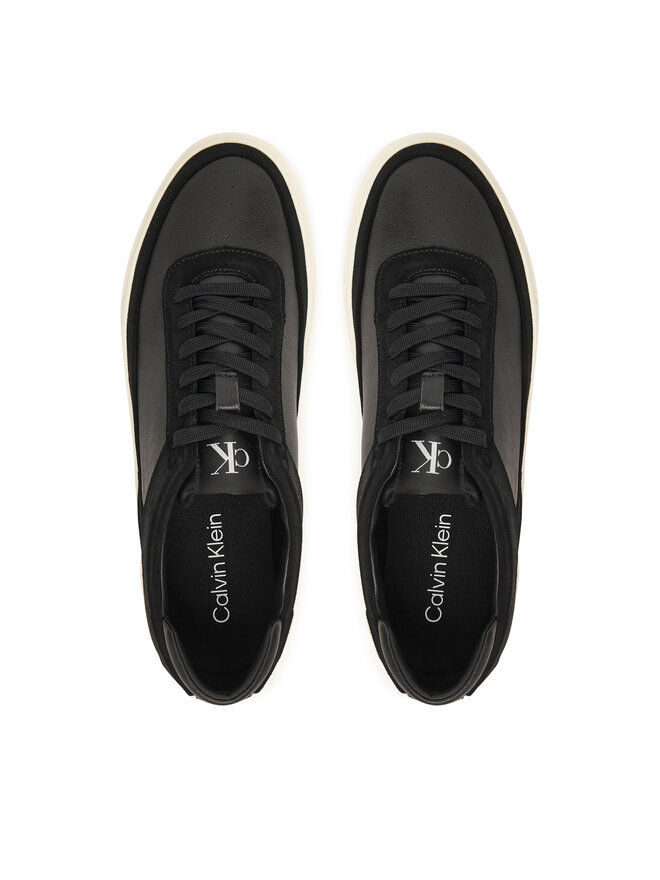 Calvin Klein Сникърси Calvin Klein Basket Cupsole Laceup Lth-Nu YM0YM01354 Черен