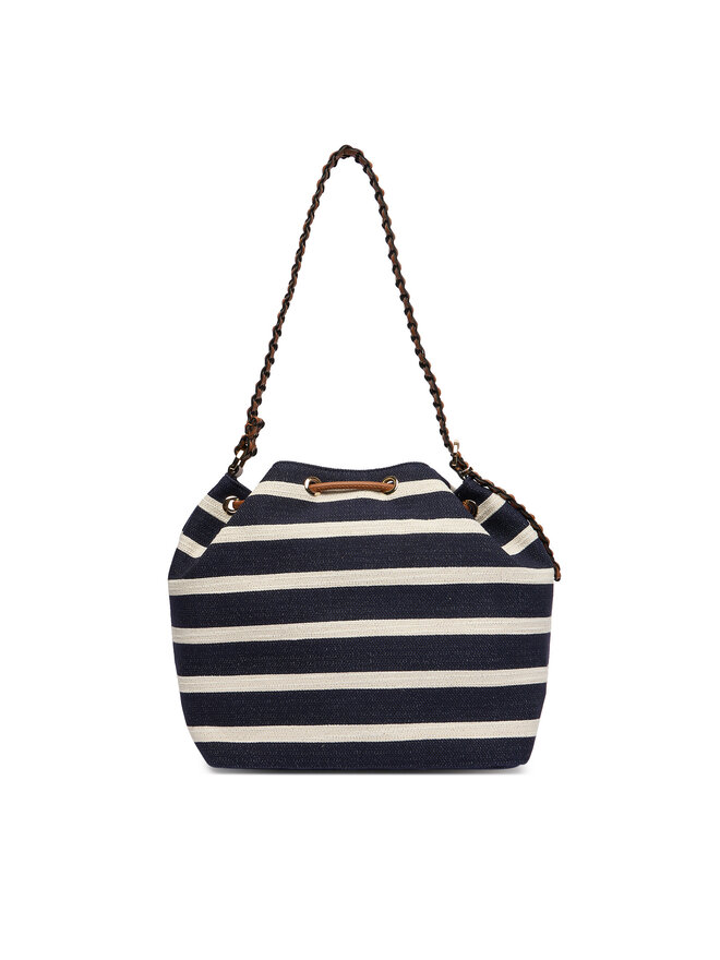 Tommy Hilfiger Handtasche Tommy Hilfiger Th Elev Summer Bucket Stripe AW0AW18401 Dunkelblau