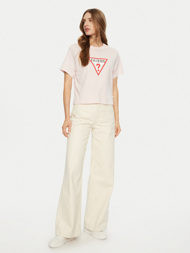 Guess Jeans Guess Jeans Marškinėliai W4YI73 K8HM0 Rožinė Regular Fit