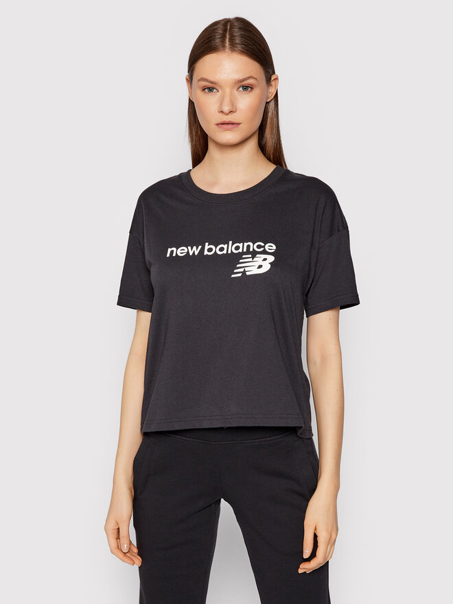 New Balance New Balance Marškinėliai WT03805 Juoda Relaxed Fit