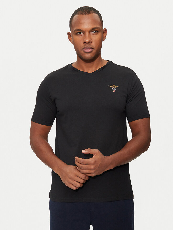 Aeronautica Militare Aeronautica Militare Camiseta AM1UTI002 Negro Regular Fit