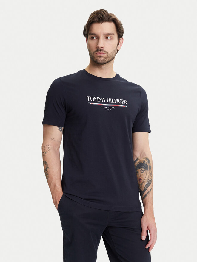 Tommy Hilfiger Tommy Hilfiger Marškinėliai Brand Love MW0MW40324 Tamsiai mėlyna Regular Fit