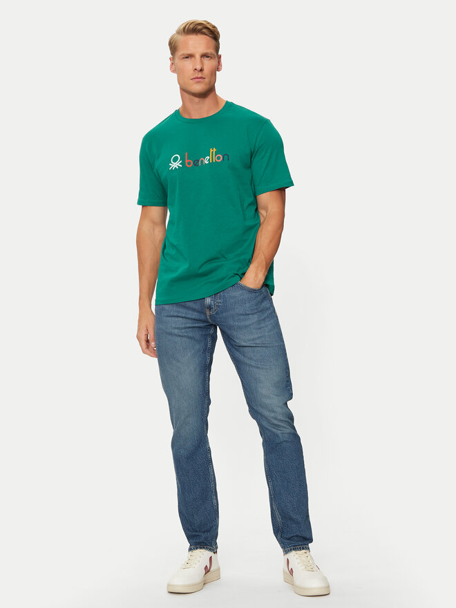 United Colors Of Benetton United Colors Of Benetton Camiseta 3I1XU109Q Verde Relaxed Fit