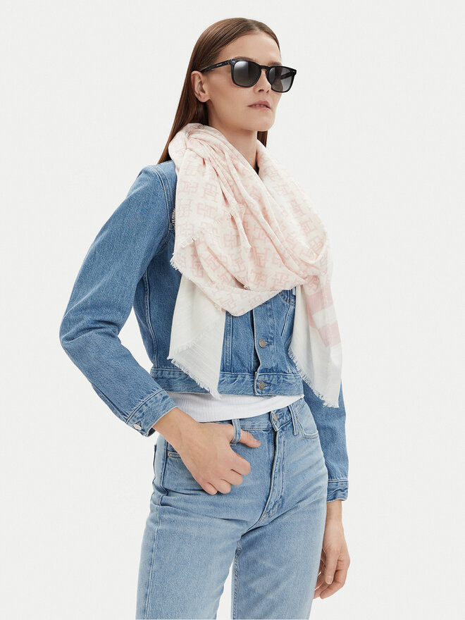 Tommy Hilfiger Szal Tommy Hilfiger Beach Summer Mono Scarf AW0AW16030 Écru