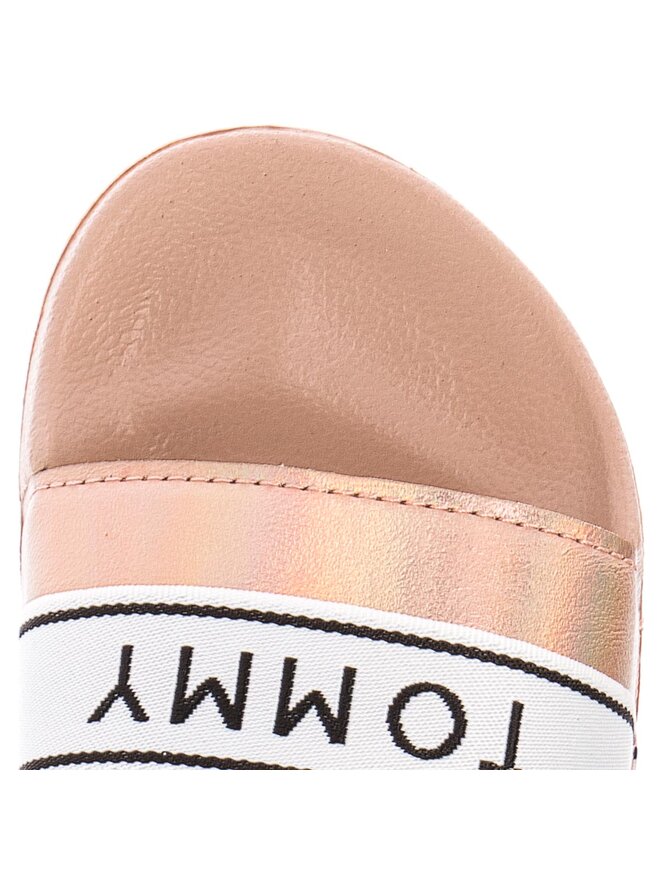 Pantoletten Tommy Hilfiger Mirror Sparkle Beach Slide FW0FW03038 Rosa eschuhe