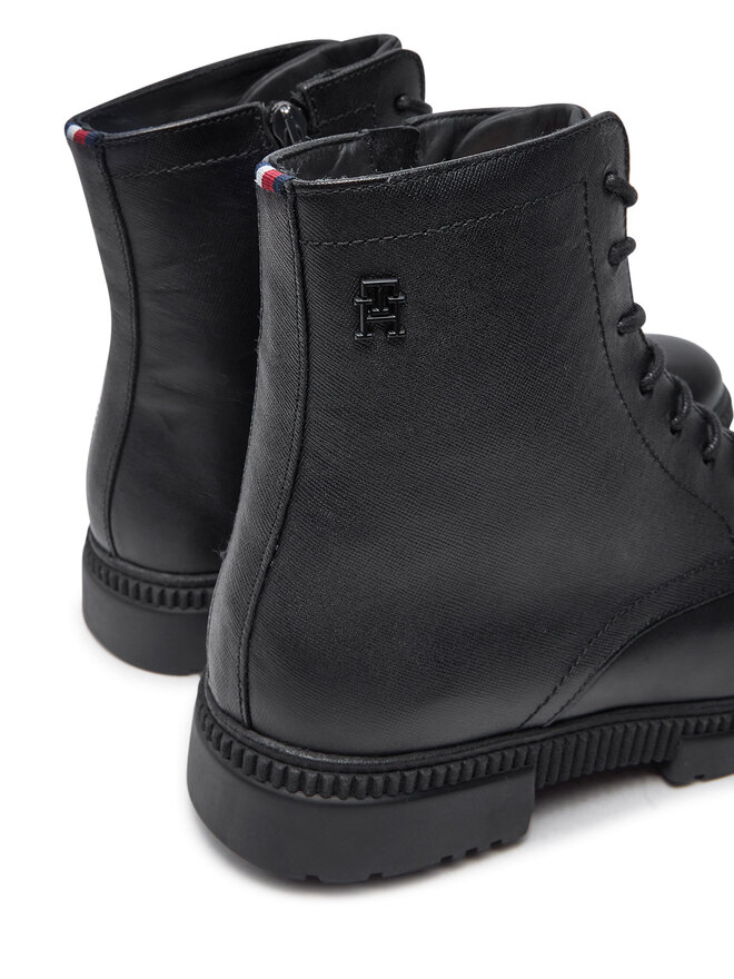 Tommy Hilfiger Čižmy Tommy Hilfiger Comfort Tl Texture Lth Boot FM0FM05182 Čierna