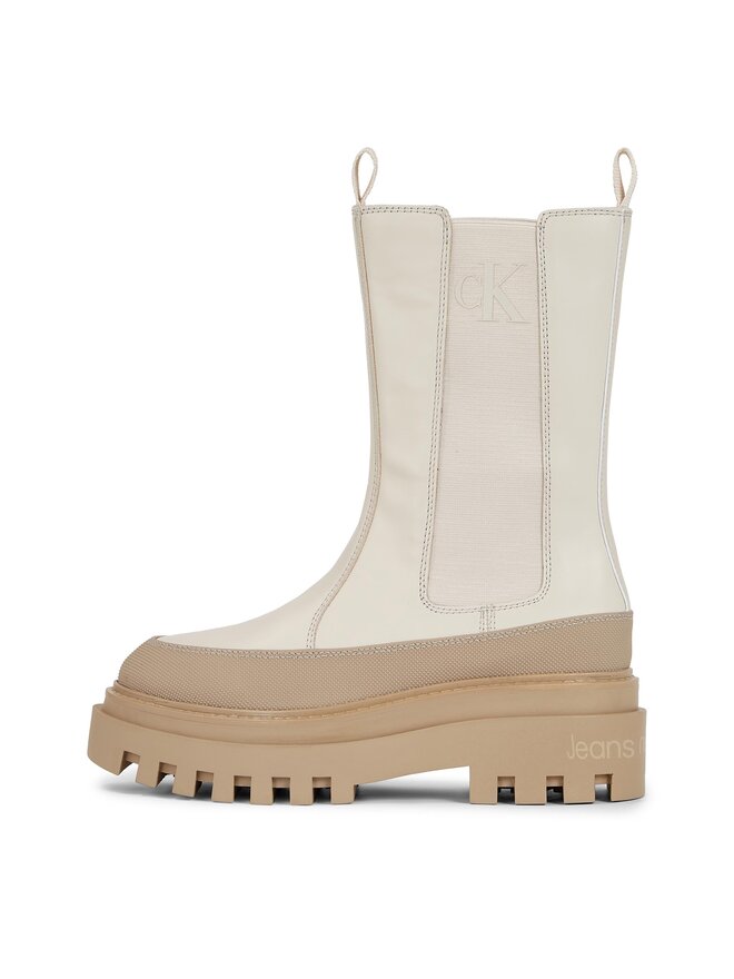 Calvin Klein Jeans Челсі Calvin Klein Jeans Flatform Chelsea Boot Lth Wn YW0YW01111 Écru