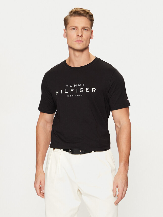 Tommy Hilfiger Tommy Hilfiger Camiseta Big Logo Tee MW0MW37448 Negro Slim Fit