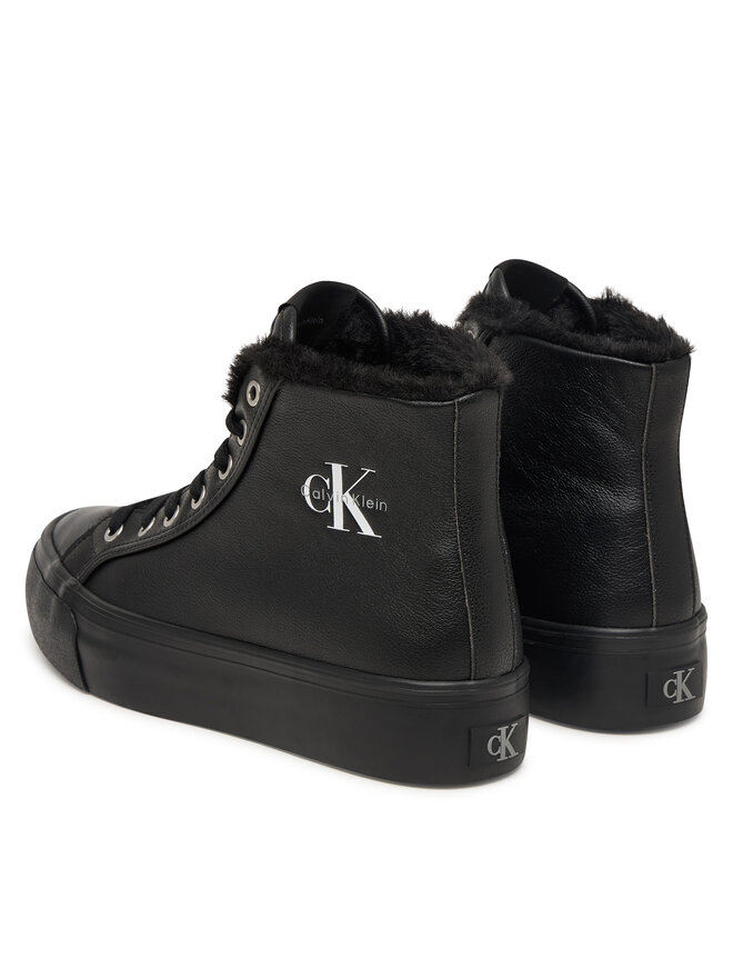 Calvin Klein Sneakers Calvin Klein Vulc Flatf Mid Laceup Lth Fur HW0HW03234 Schwarz