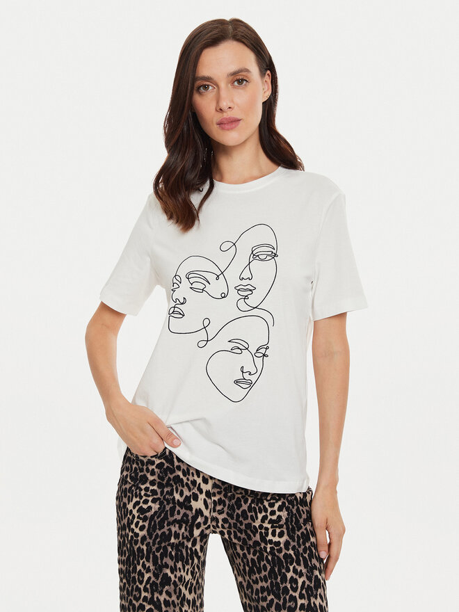 Vila Vila Camiseta Sybil 14097370 Blanco Regular Fit