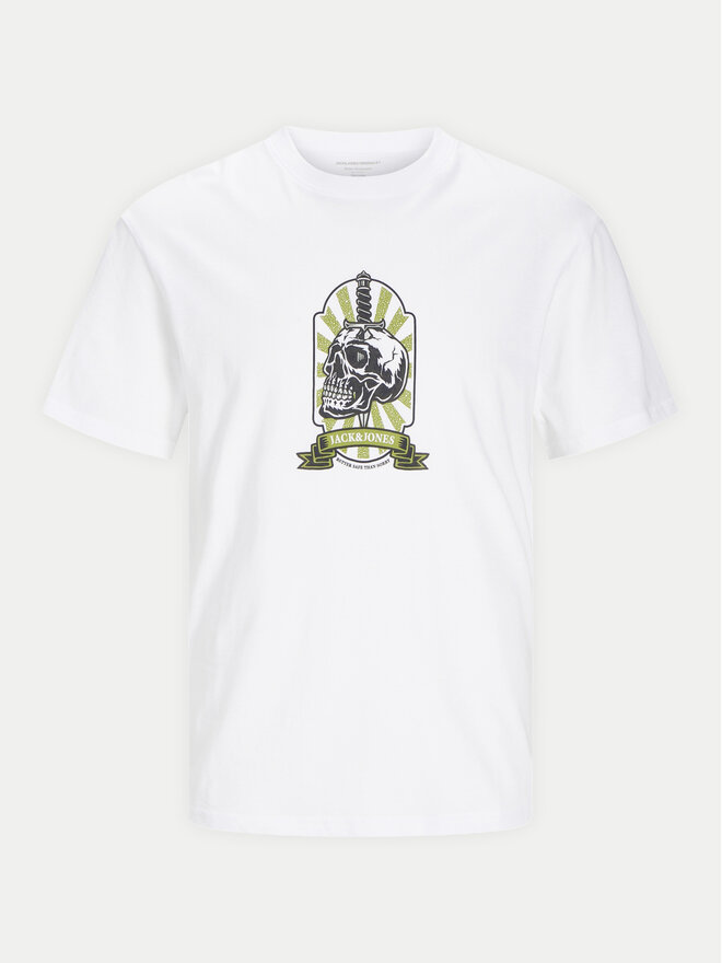 Jack&Jones Jack&Jones Marškinėliai Seven Skull 12262491 Balta Regular Fit