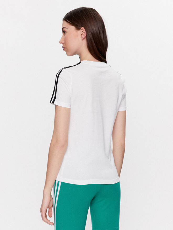 adidas adidas T-Shirt Essentials Slim 3-Stripes T-Shirt GL0783 Weiß Slim Fit