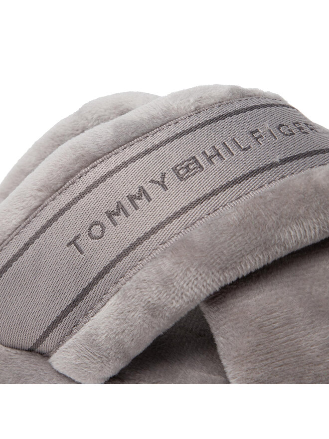 Tommy Hilfiger Kapcie Tommy Hilfiger Comfy Home Slippers With Straps FW0FW06587 Szary