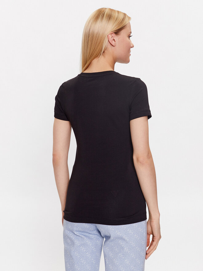 Guess Guess Marškinėliai W2YI44 J1314 Juoda Slim Fit