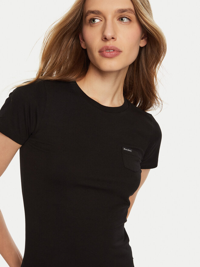 Guess Jeans Guess Jeans Póló W5RI52 J1314 Fekete Regular Fit