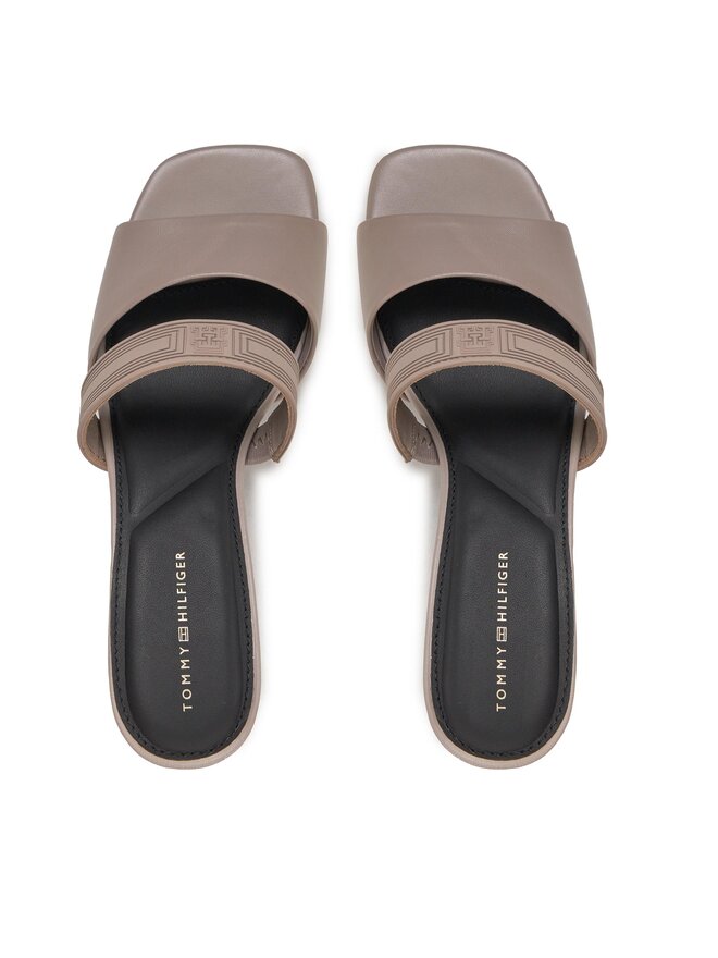 Pantoletten Tommy Hilfiger Sporty Leather Mule FW0FW07640 Beige  