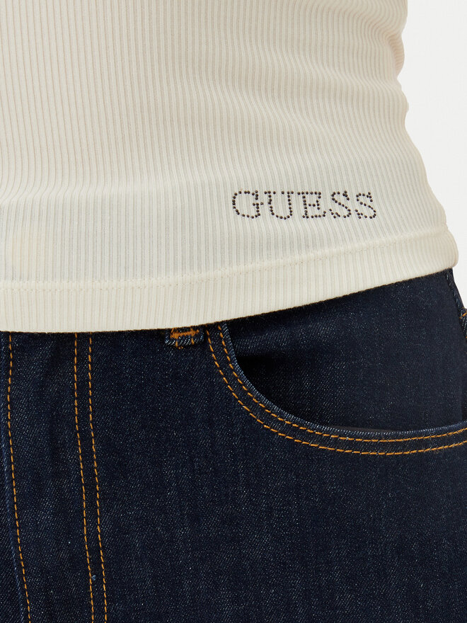 Guess Guess Majica O5GP04 KCDA2 Écru Slim Fit