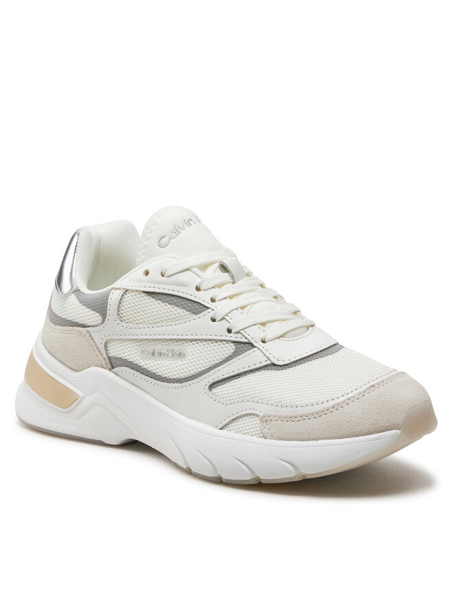 Calvin Klein Sneakersy Calvin Klein Runner Lace Up Mesh HW0HW02133 Biela