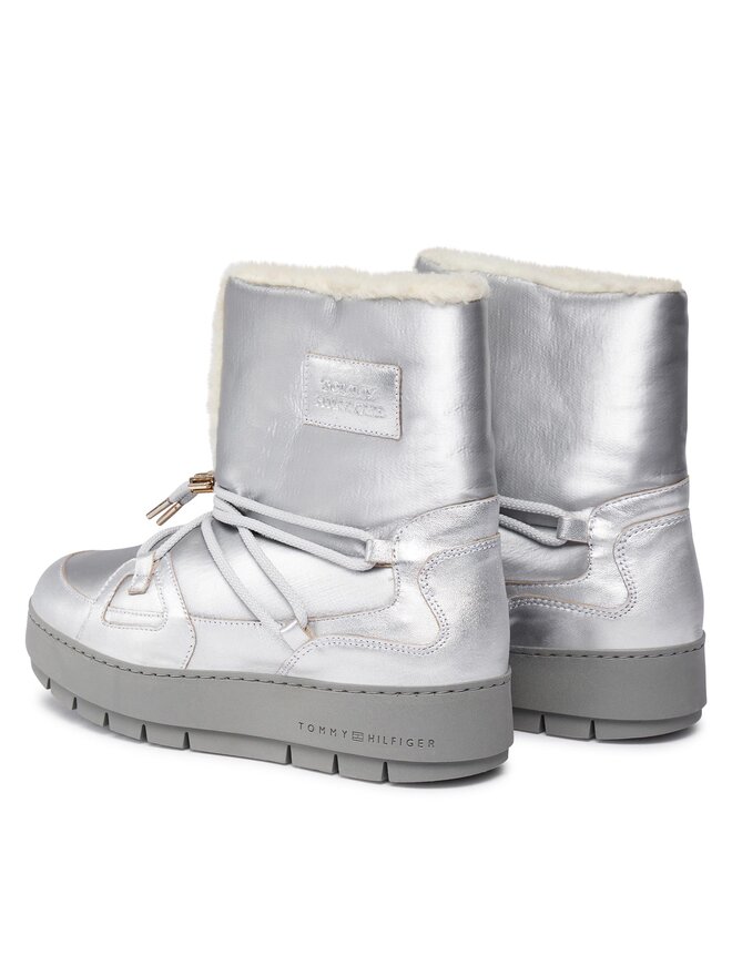 Tommy Hilfiger Sněhule Tommy Hilfiger Tommy Essential Silver Snowboot FW0FW07506 Šedá