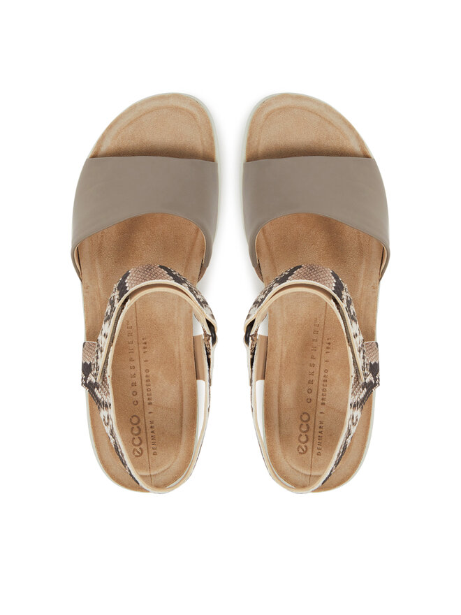 ECCO Sandały ECCO Flowt Wedge Cork 27231361166 Beżowy